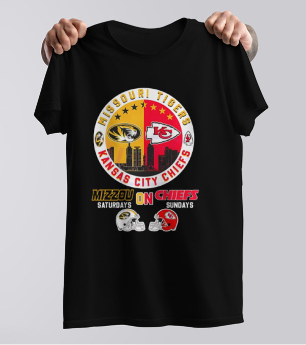 Missouri Tigers Mizzou Saturdays Kansas City Chiefs Sundays T-Shirt