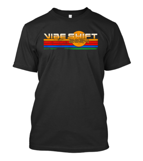 Vibe Shift 2024 Retro Striped Sunrise T-Shirt