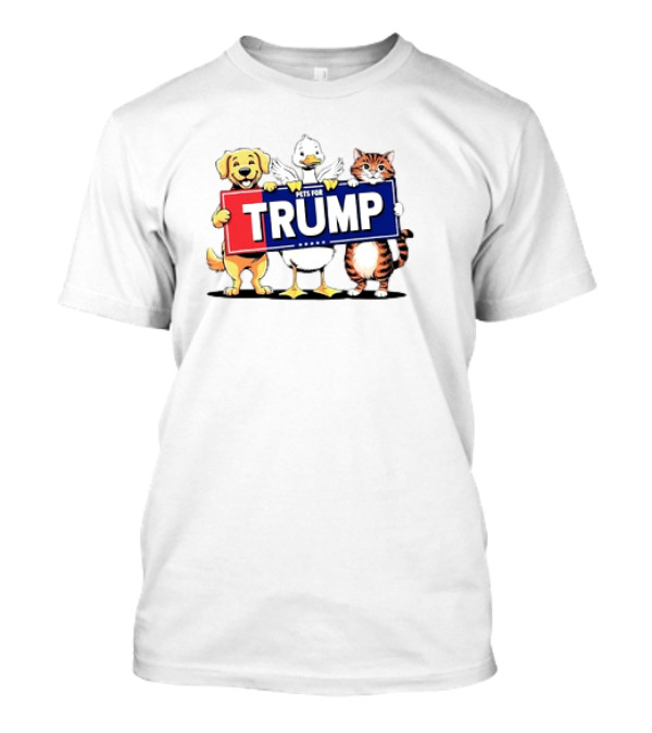 Pets For Trump Cat Duck Dog Cartoon T-Shirt