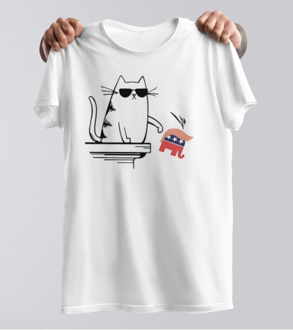 Cool Cat 2024 Knock Over GOP Elephant Hair T-Shirt