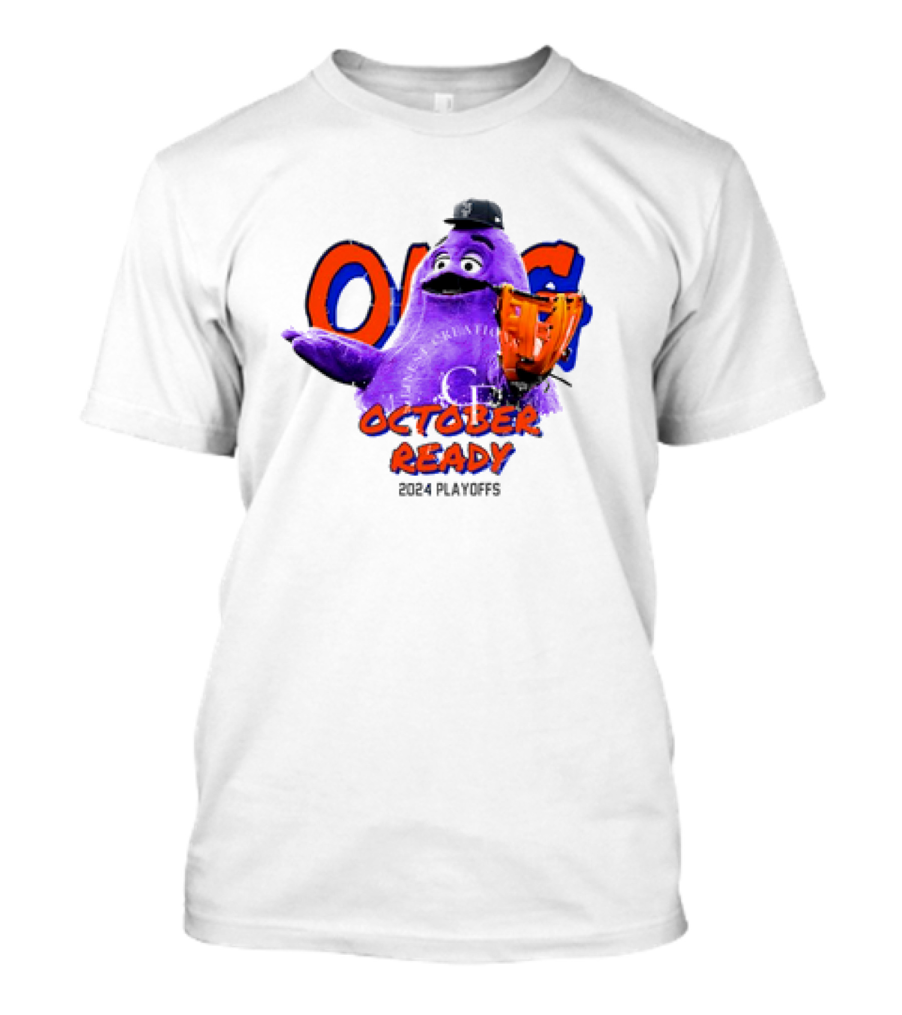 New York Mets October Ready 2024 Playoffs Grimace Baseball T-Shirt
