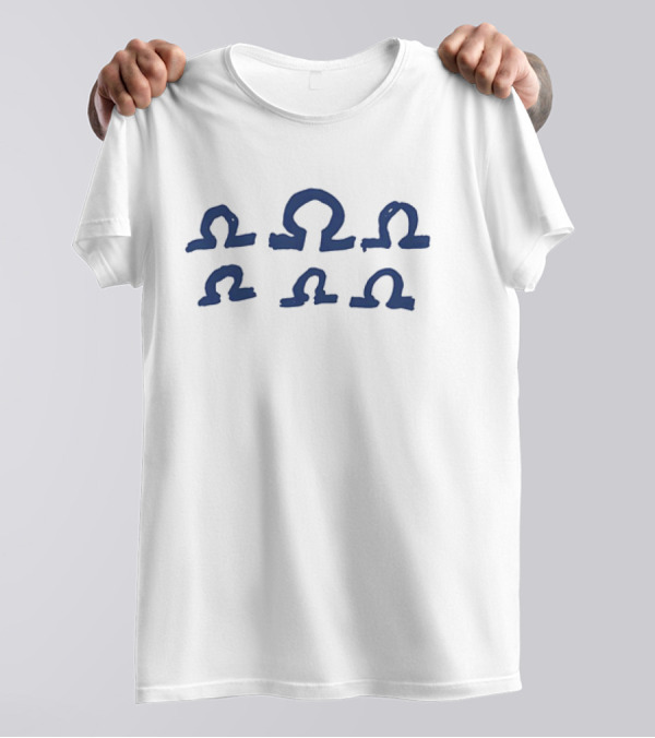 Omega Symbol Pattern Cropped T-Shirt