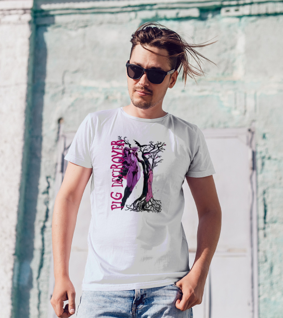 Pig Destroyer The Depths Shadowed Figure And Gnarled Tree T-Shirt
