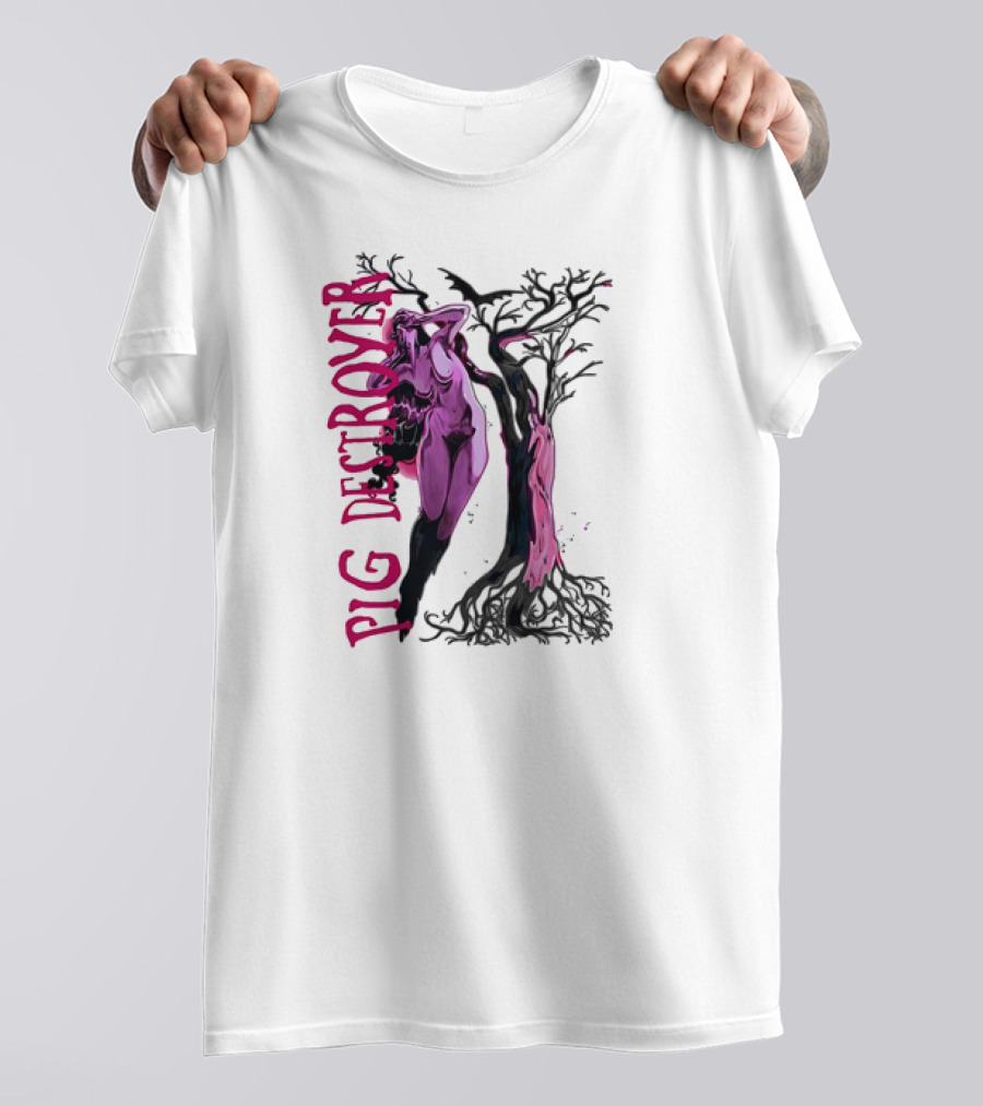 Pig Destroyer The Depths Shadowed Figure And Gnarled Tree T-Shirt