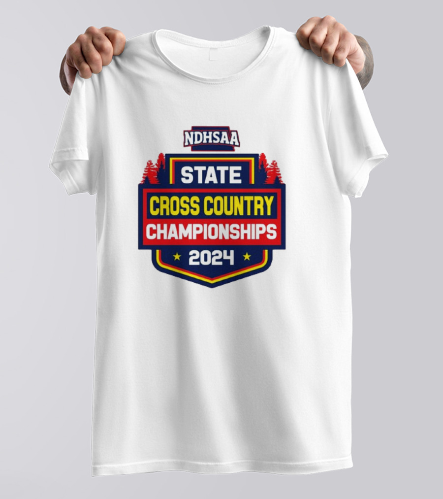 NDHSAA State Cross Country Championships 2024 Forest Badge T-Shirt