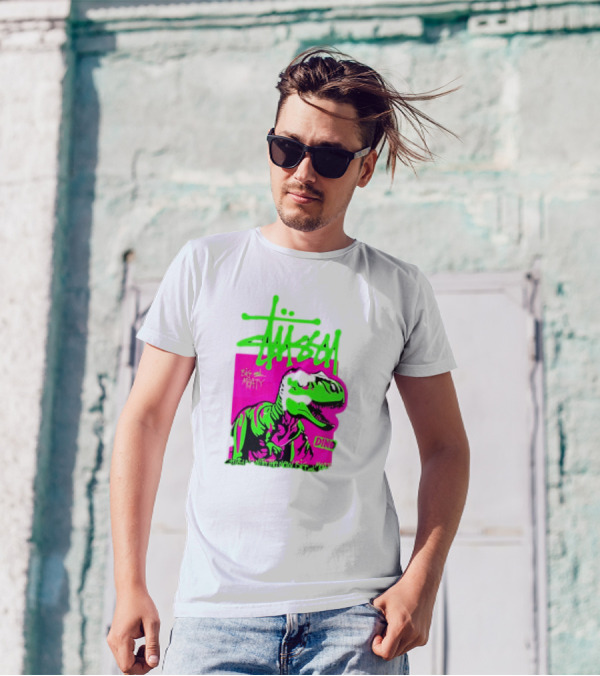 Stussy Big And Meaty Dino Cartoon T-Shirt