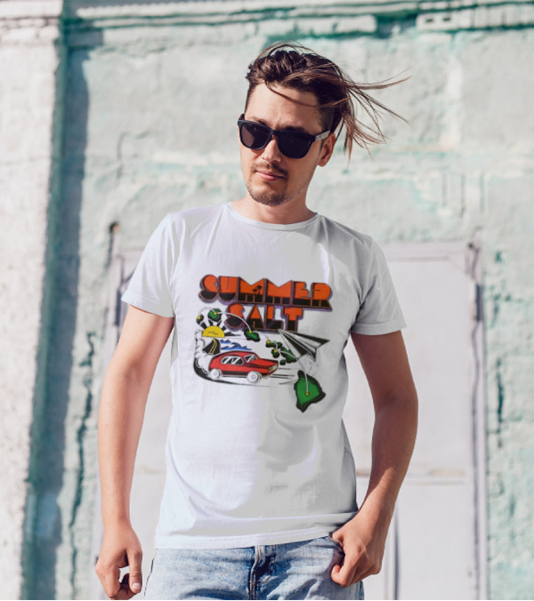Summer Salt 10 Years Anniversary Driving To Hawaii Vintage Car And Paper Airplane Adventure T-Shirt