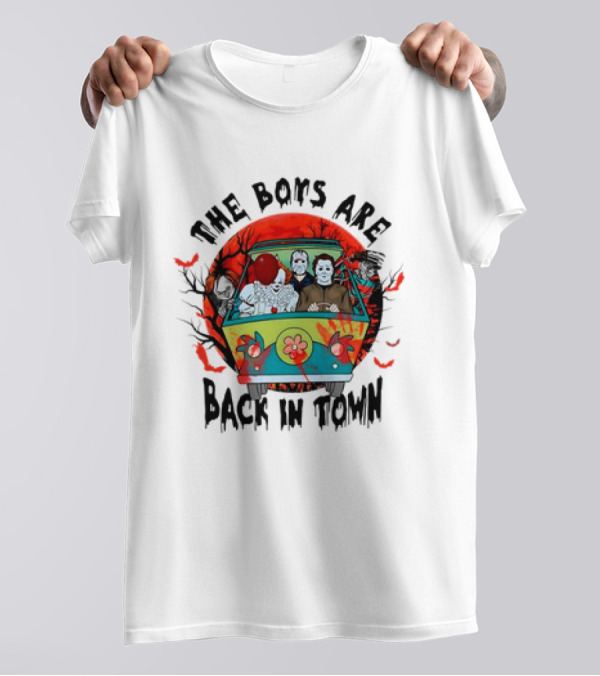 The Boys Are Back In Town Killers Halloween Horror Friends Van T-Shirt