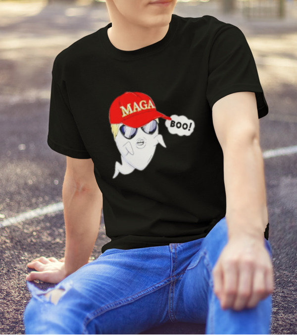 MAGA Ghost Trump Boo Cartoon Halloween Costume T-Shirt