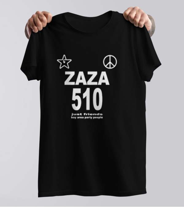 Zaza 510 Just Friends Bay Area Party People Star Peace Symbols T-Shirt