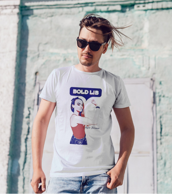 Bold Lib Angela Belcamino Retro Style Empowerment T-Shirt