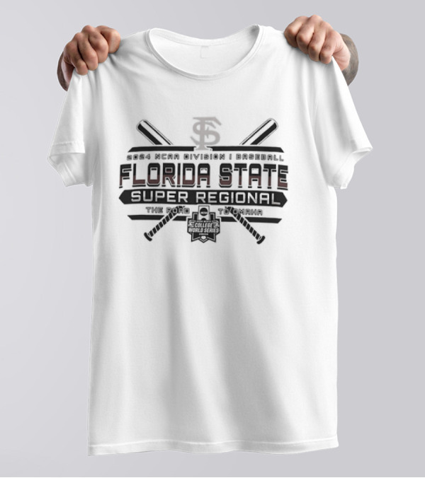 Florida State Seminoles 2024 NCAA Division I Baseball Super Regional The Road To Omaha College World Series T-Shirt