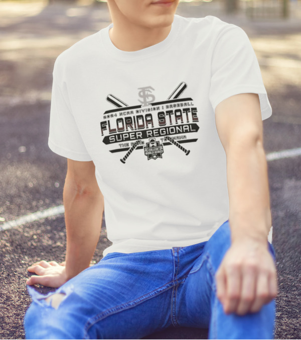 Florida State Seminoles 2024 NCAA Division I Baseball Super Regional The Road To Omaha College World Series T-Shirt
