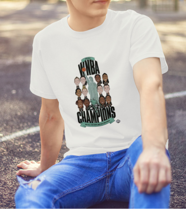 New York Liberty 2024 WNBA Champions Statue Of Liberty Teammates Roster T-Shirt