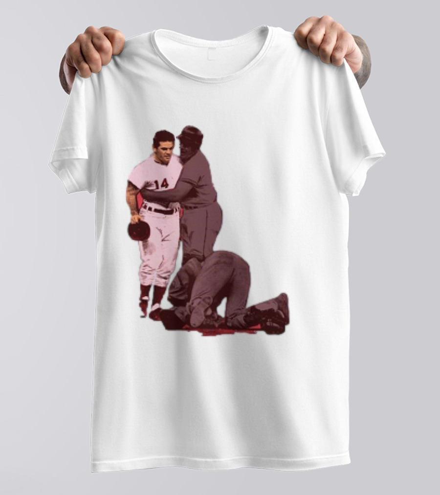 Pete Rose Levels Ray Fosse Baseball Collision Moment T-Shirt