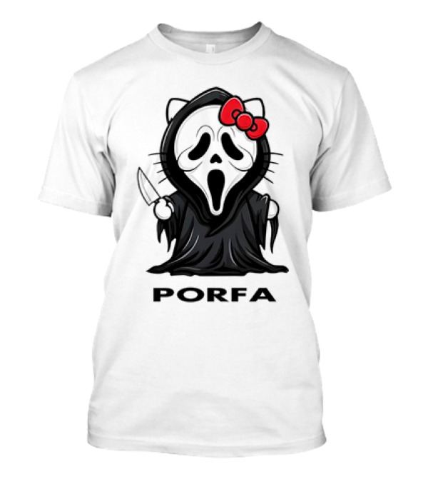 Porfa Hello Kitty Ghost Halloween Scream Crossover T-Shirt
