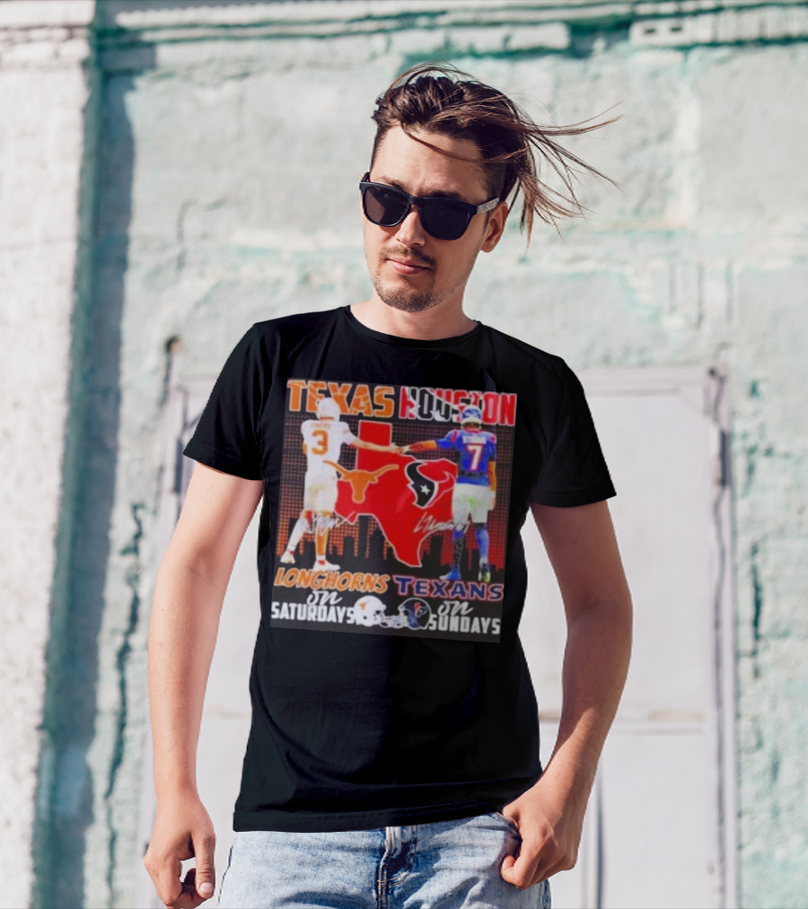 Texas Longhorns Longhorns On Saturdays Texans On Sundays T-Shirt