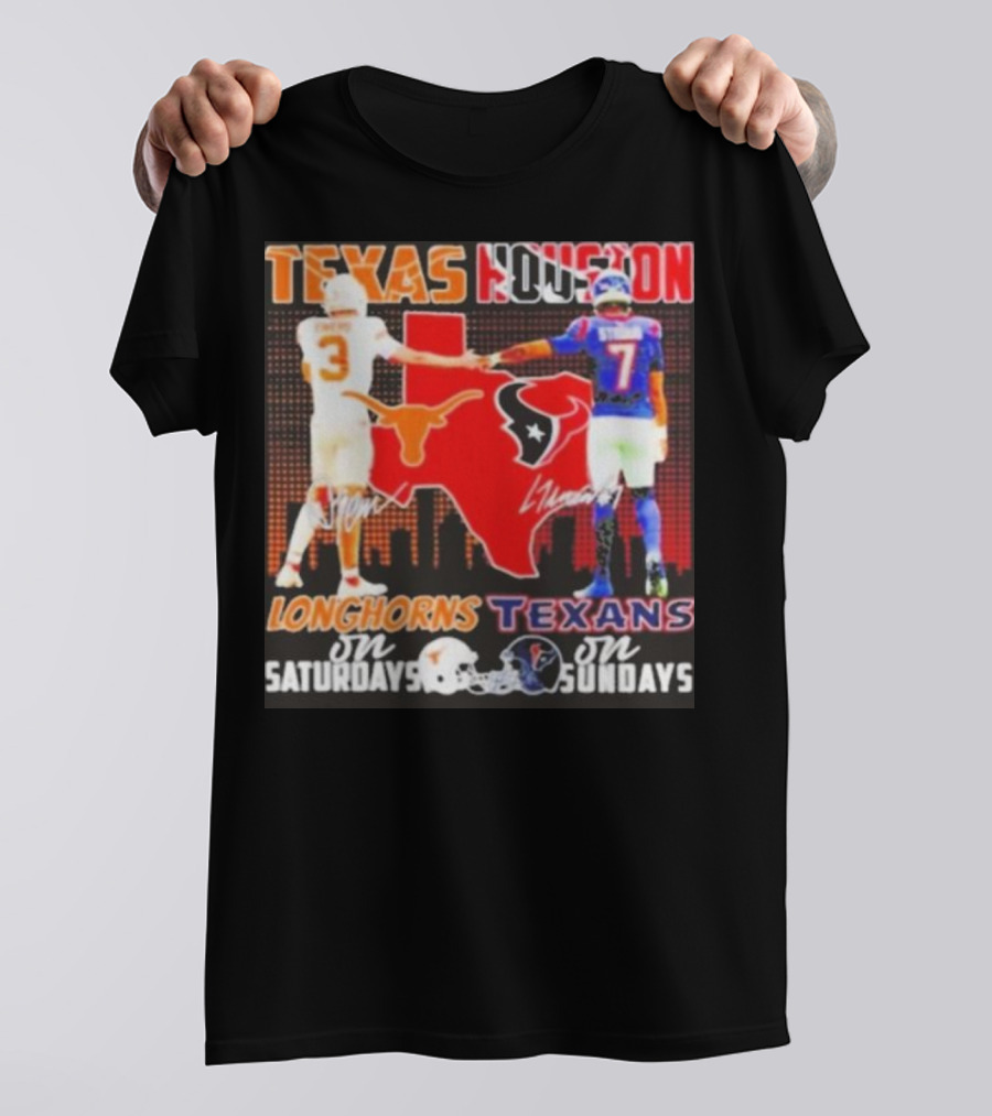 Texas Longhorns Longhorns On Saturdays Texans On Sundays T-Shirt