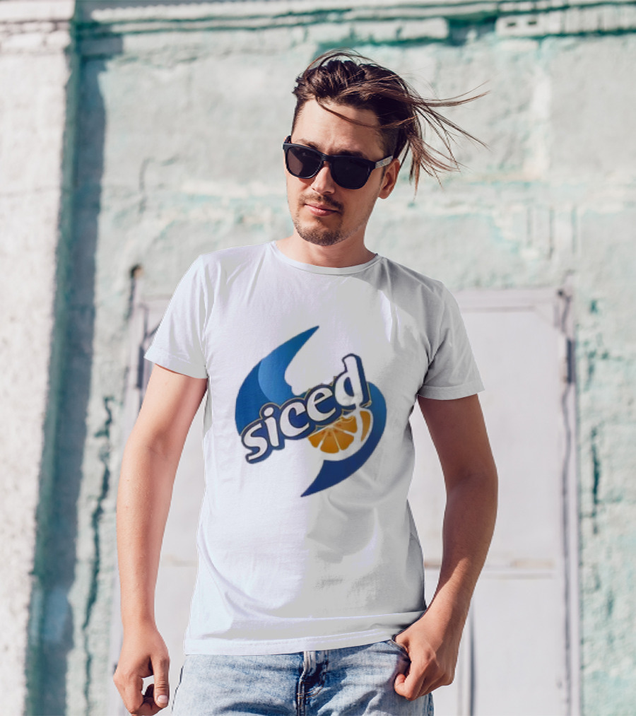 Orange Siced Hurricane Symbol Slice T-Shirt