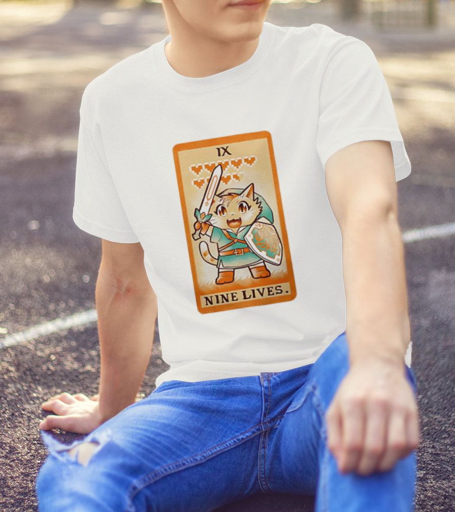 Nine Lives Tarot Cat IX Link The Legend Of Zelda T-Shirt