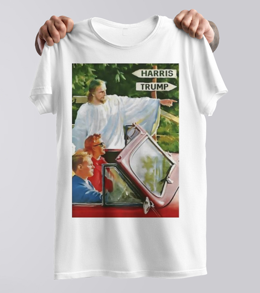 The Right Road Vintage Jesus Is Lord Harris Trump Signs T-Shirt