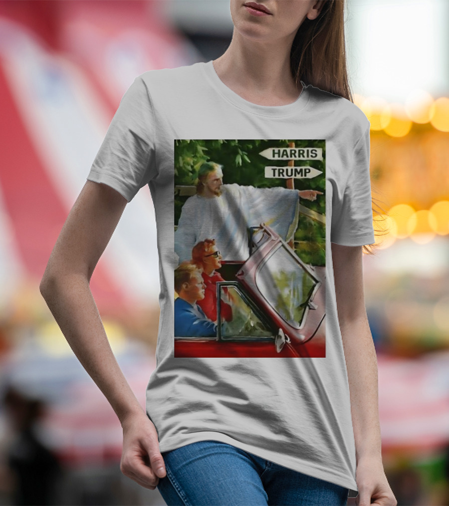 The Right Road Vintage Jesus Is Lord Harris Trump Signs T-Shirt