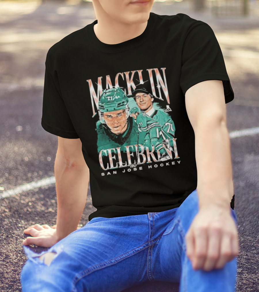 Macklin Celebrini San Jose Hockey Vintage Style Player T-Shirt