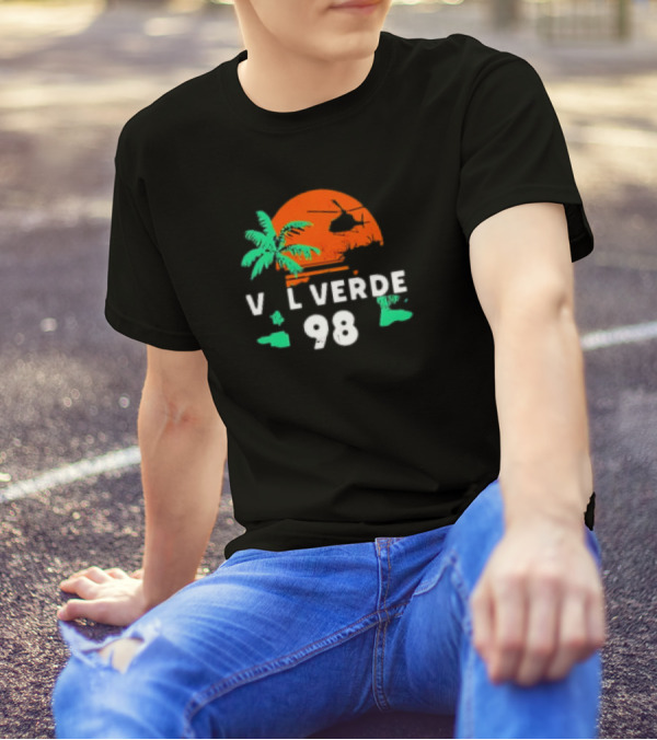Val Verde 98 Retro Palm And Helicopter Sunset T-Shirt