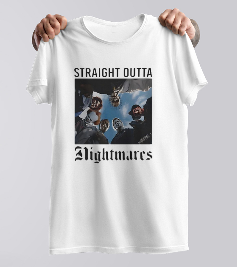 Straight Outta Nightmares Horror Halloween Characters T-Shirt