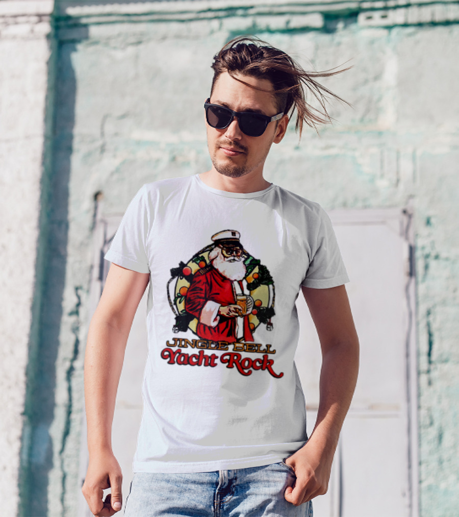 Jingle Bell Yacht Rock Santa Christmas T-Shirt