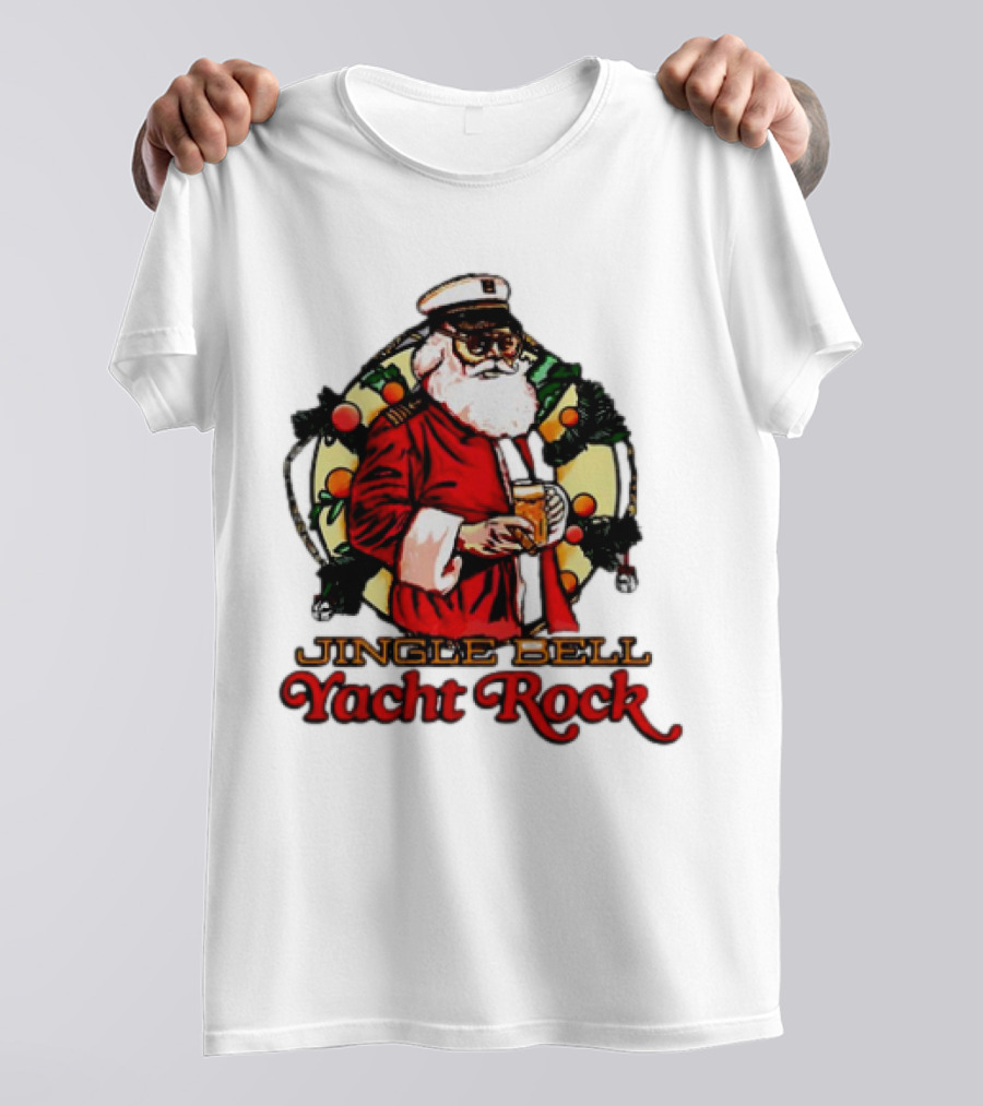 Jingle Bell Yacht Rock Santa Christmas T-Shirt