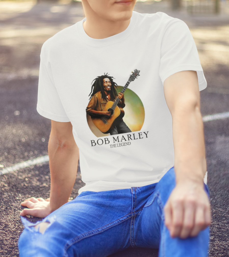 Bob Marley The Legend Iconic Guitar T-Shirt