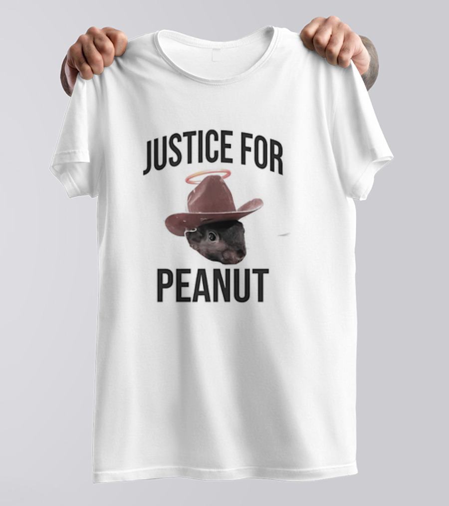Justice For Peanut Cowboy Hat Halo T-Shirt