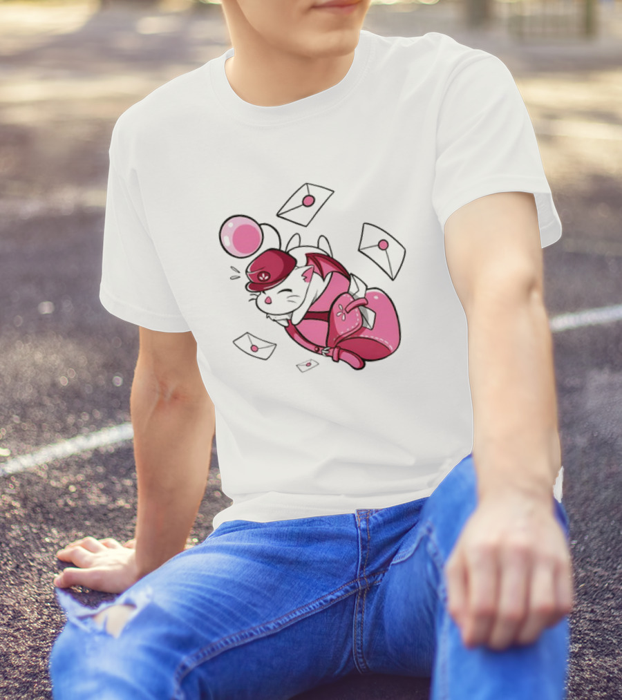 Moogle Mail Delivery With Letters Soaring In Flight T-Shirt