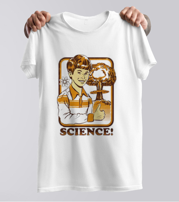 Science Atomic Bomb Thumbs Up Boy With Mushroom Cloud T-Shirt