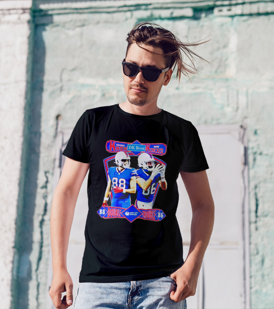 Dawson Knox Dalton Kincaid DK Bros Double Trouble 88 86 Buffalo Bills Vintage T-Shirt
