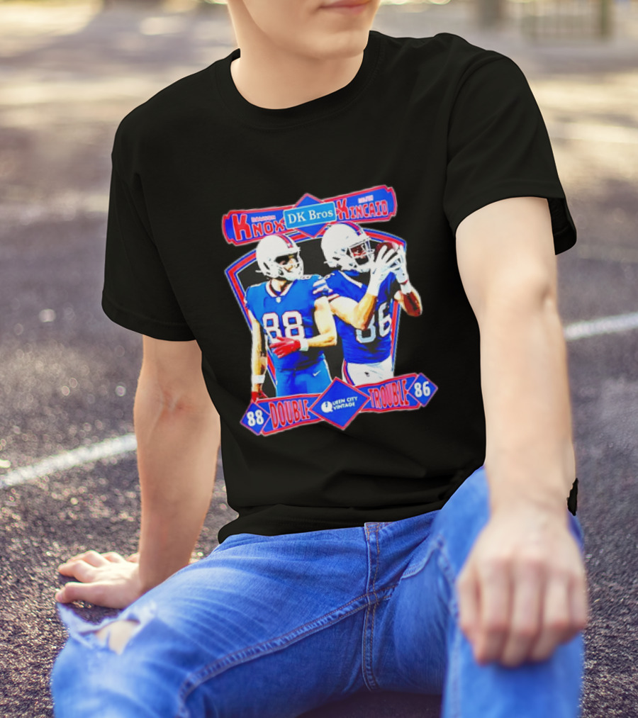Dawson Knox Dalton Kincaid DK Bros Double Trouble 88 86 Buffalo Bills Vintage T-Shirt