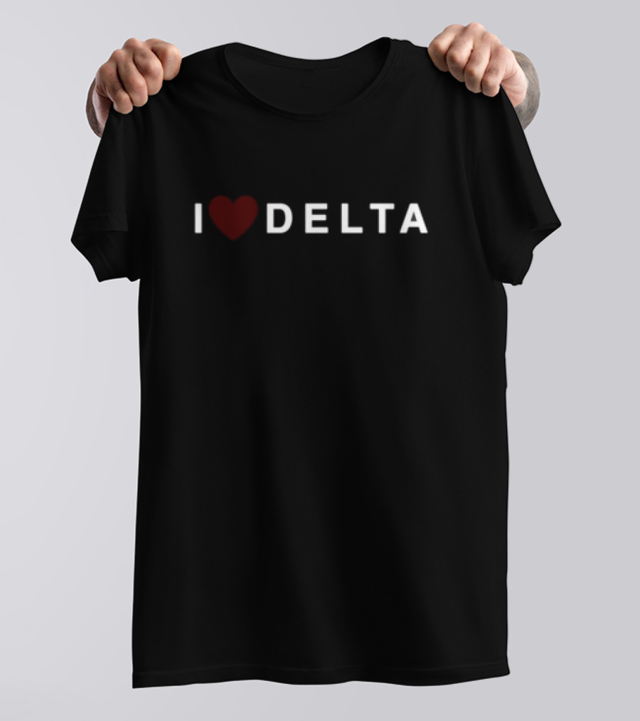 I Love Delta Joe Gatto Wearing Heart Symbol T-Shirt