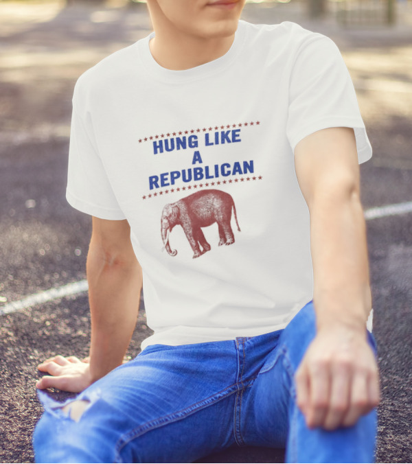 HUNG LIKE A REPUBLICAN ELEPHANT STAR BORDER T-Shirt
