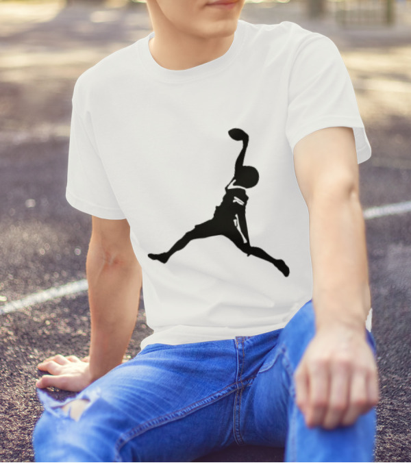 GW Catch Jump Silhouette Football Player T-Shirt