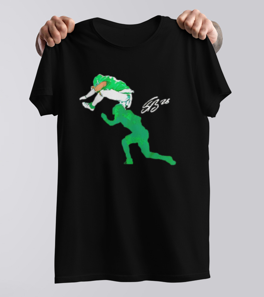Philadelphia Eagles NFL Saquon Barkley SB26 The Reverse Hurdle Vintage T-Shirt