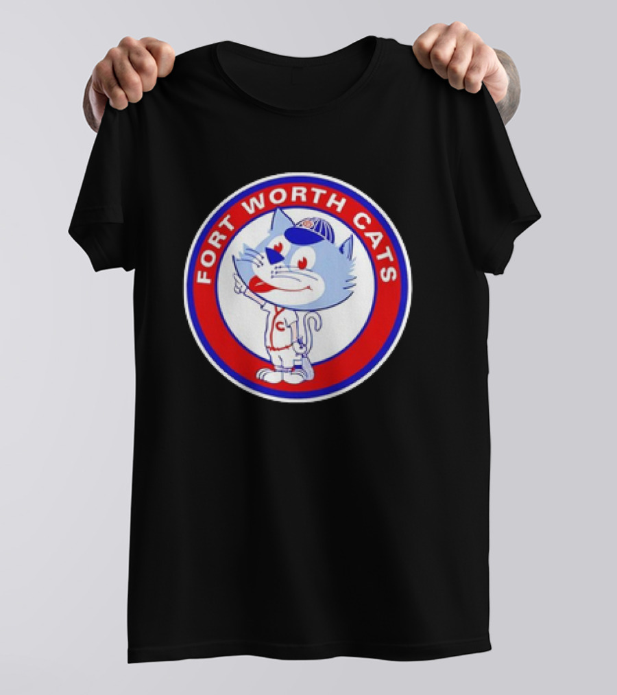 Fort Worth Cats Circle Logo Cartoon Baseball Character Hometown Collection '47 T-Shirt