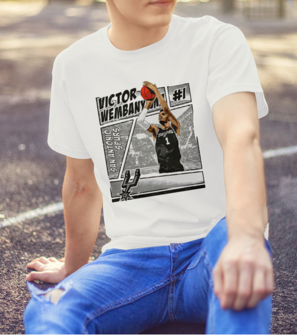 Victor Wembanyama San Antonio Spurs #1 NBA Comic Vintage T-Shirt
