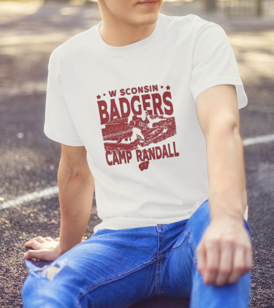Wisconsin Badgers Camp Randall Stadium Vintage Style Football T-Shirt
