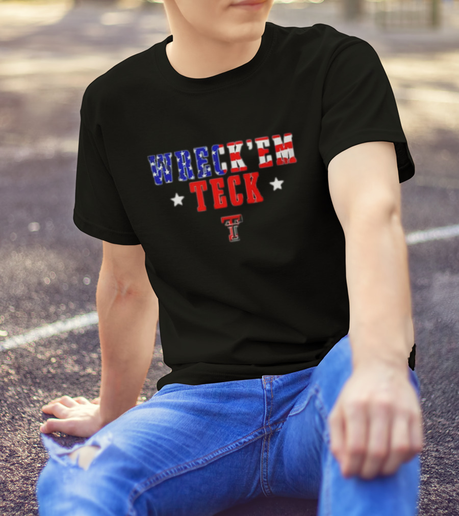 Wreck Em Texas Tech Red Raiders Stars Stripes T-Shirt