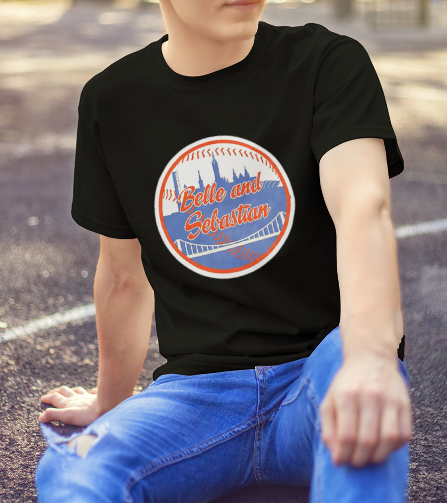 Belle And Sebastian New York Mets Skyline Baseball Bridge T-Shirt