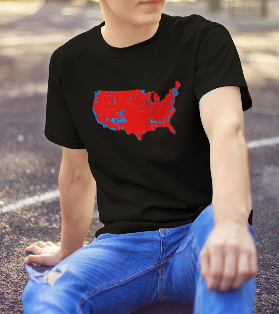 He Victory Map Red Blue USA T-Shirt
