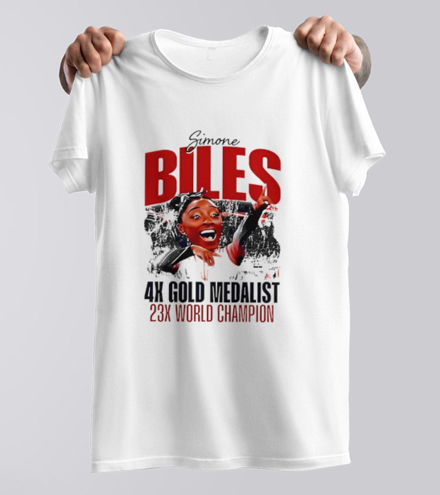 Simone Biles 4X Gold Medalist 23X World Champion Caricature T-Shirt