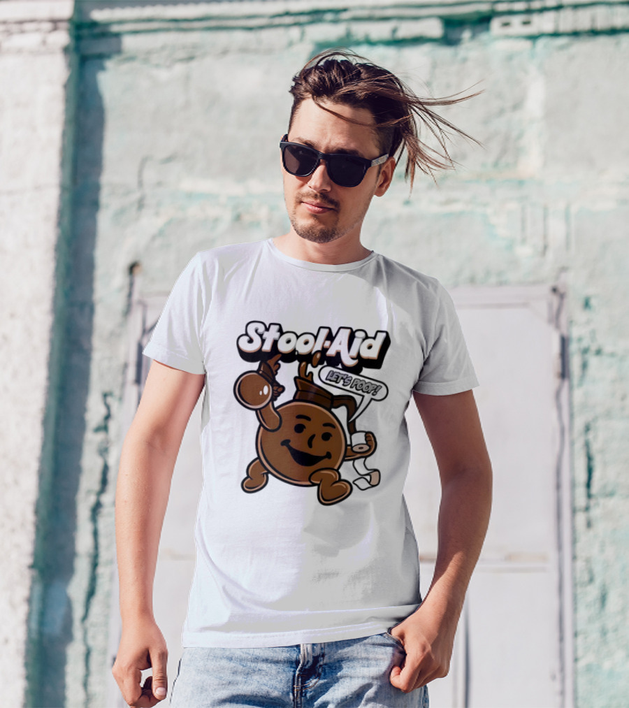 Stool-Aid Let's Poop Toilet Paper Bowl Brown Cartoon T-Shirt