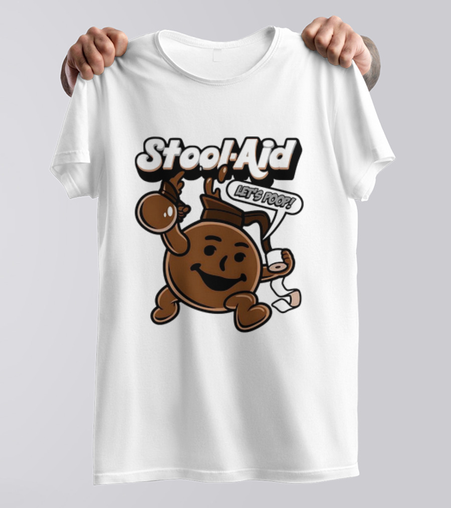 Stool-Aid Let's Poop Toilet Paper Bowl Brown Cartoon T-Shirt